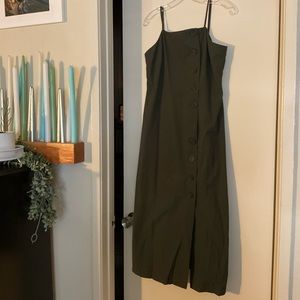 Long maxi length dress || Olive Green